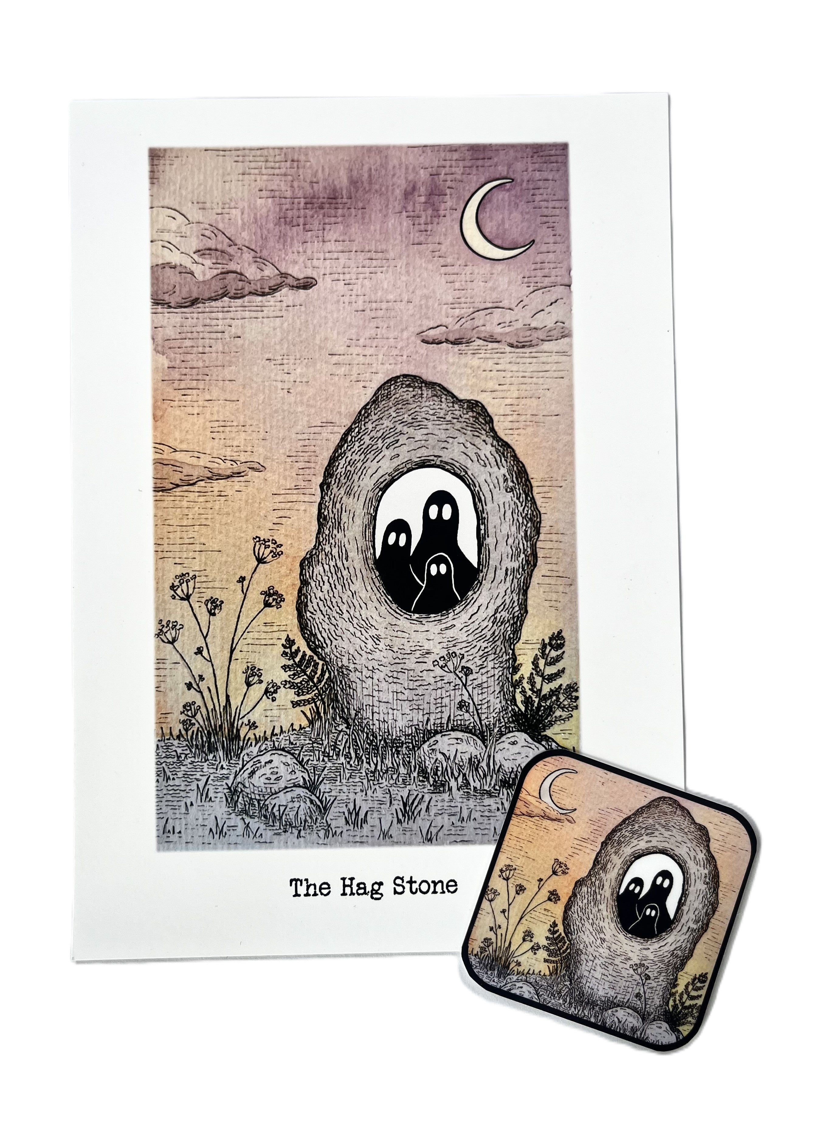 Curious Combo - Hag Stone Print & Sticker