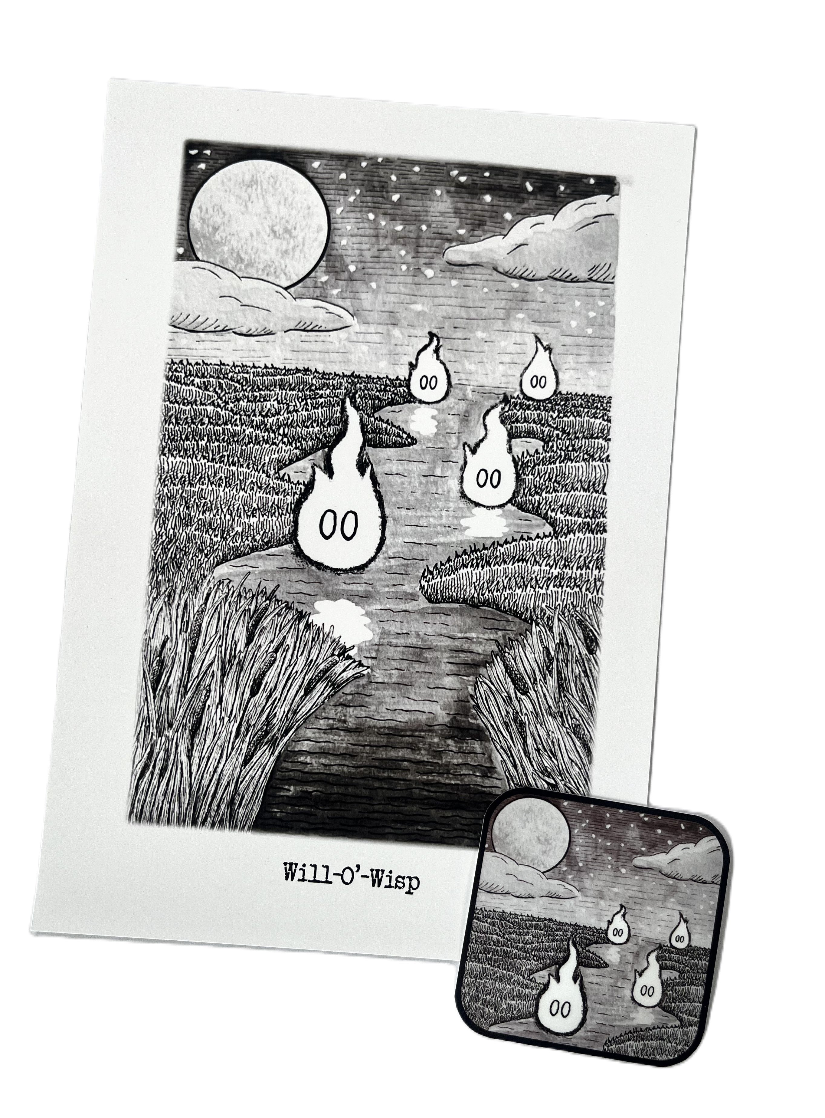 Curious Combo - The Will-o'-Wisp Print & Sticker